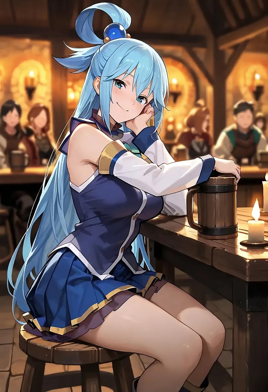 Aqua — Goddess, Tipsy, Dramatic, Flirty, Chaotic, Insecure, Playful, Boastful AI roleplay character